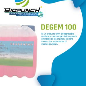 DEGEM 100. Desengrasante biodegradable con desinfectante.